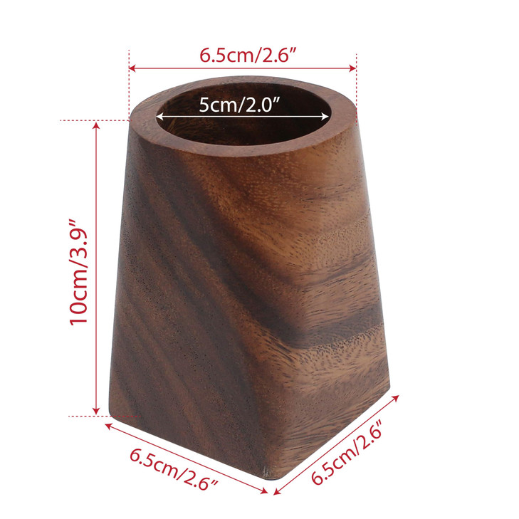 Wooden Pencil Holder, Walnut Wood Pen Cup, Desk Accessories, 4 Inch Organizer Caddy Stand, Vintage Rustic Box for Desktop, Men Supplies, Makeup Brush