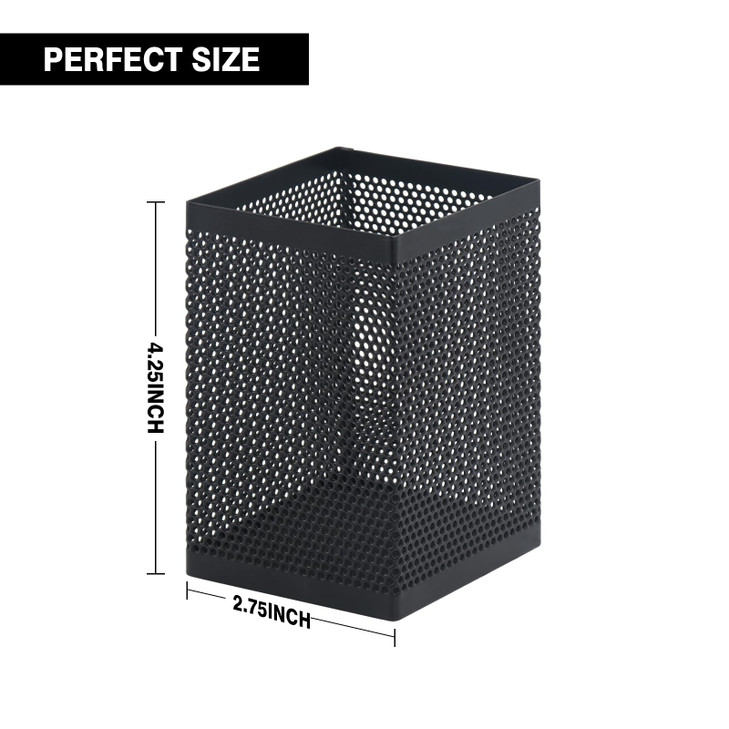 Comix Mesh Pen Holder Desk, Wire Pencil Holder with Foam Pad and Non-Slip Bottom Office Supplies Desk Organizer for Home Office School, 10 Packs