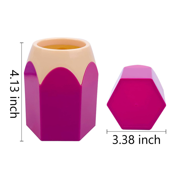 Newkita Pencil Shaped Desktop Pen Holder, Multifunctional Cute Storage Stationery Pen Stand, Aesthetic Desk Organizer for School (Purple)