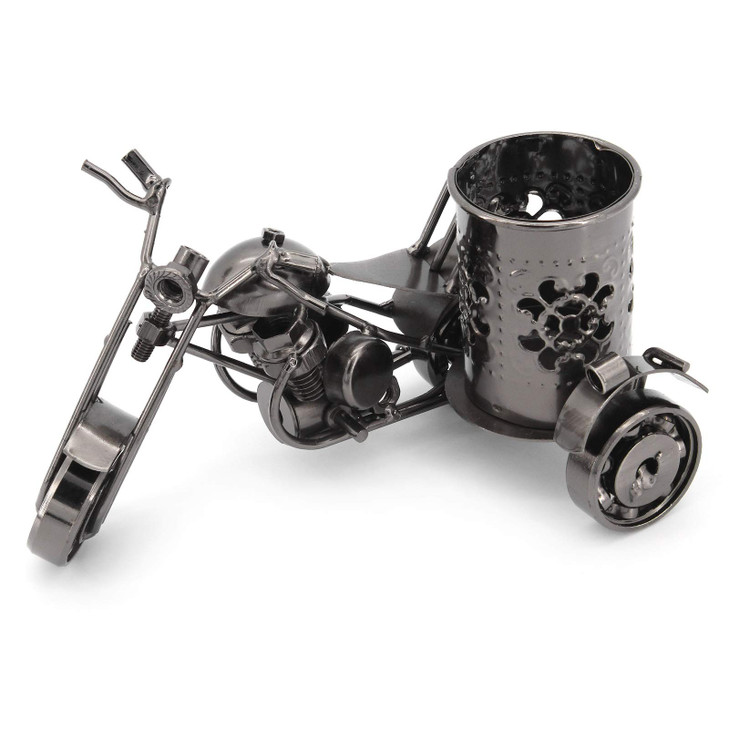 Metal Motorcycle Model Pen Holder Desktop Decorative Pen Holder Creative Motorcycle Model Pen Holder Office Desktop Ornaments Pen Holder Vintage Moto