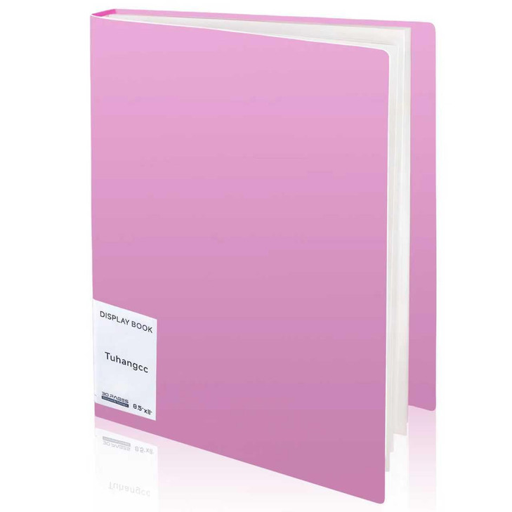 Tuhangcc Binder with Plastic Sleeves 30-Pocket with Clear Sheet Protectors 8.5"x11", Heavy Duty Art Portfolio Folder, Presentation Book Display 60 Pa