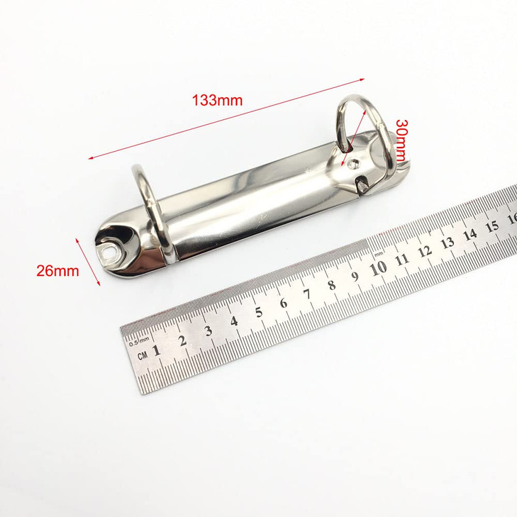 Shuokecrafts 2Pcs Top Binding 2 Ring Binder Mechanism,2 D-Rings, 30mm Inner Height, 26mm Base Width,133mm=5.2 inch Length,No Boosters for DIY Planner
