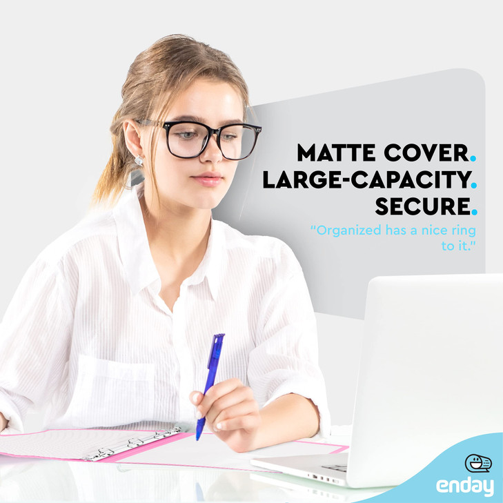 1 Inch Binders 3 Ring Pink, 1 Soft Plastic Flexible Cover Round Ring with a Pocket Binder, Holds 175 Sheets, School Supplies Also Available in Purpl