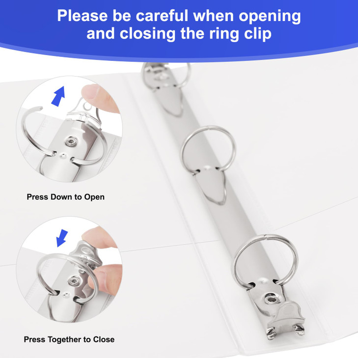 COMIX Sturdy 3 Ring Binder 1 inch with Clear View Cover, 1" Round Ring View Binder, PVC-Free, 2.4mm-Thick, 200 Sheets Capacity of US Letter Size Pape