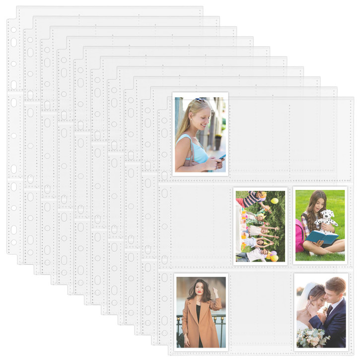 200 Pack 18 Pocket Page Protectors, Card Sleeves for 3 Ring Binder, Baseball Cards Holder, Protective Pages Sheets for Binders Album, Fit for 2.72 x