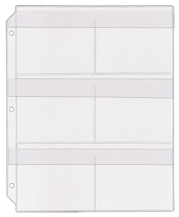 StoreSMART® 6-Pocket Clear Vinyl Binder Page with Flaps - 10-Pack - SPT600-6F-10