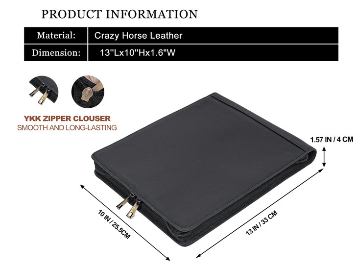 Calfinder Portfolio Binder,Genuine Leather Padfolio for Men and Women,Leather Portfolio Binder, Letter Size A4 Writing Pad Holder,Business Portfolio