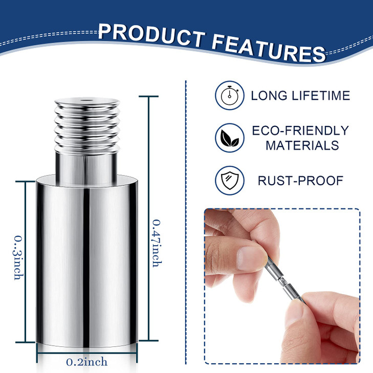 Hotop 40 Pcs Album-scrapbook Extension Posts Screws Album Accessories Tool Extension Replacements for Post-bound Refillable Book Binding Supplies Com