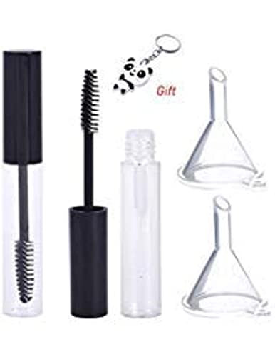 Pengxiaomei 2Pcs 10ml Empty Mascara Tube with Eyelash Wand, Eyelash Cream Container Bottle with Funnels Transfer Pipettes