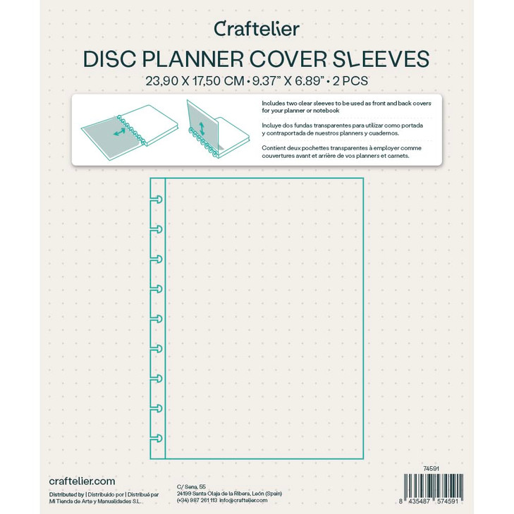 Craftelier - Transparent Plastic Die Cut Front and Back Cover Sleeves for Creating Personalised 9-Ring Disc Binders Planners, Agendas or Notebooks |