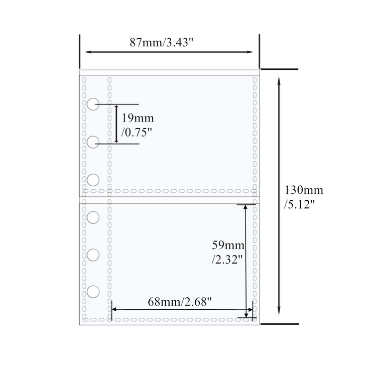 20pcs A7 Photo Sleeves Clear Sheet Protectors 2.6''x2.3'' 2 Pockets Picture Card Insets PP Photo Album Refill Pages for 6 Ring Binder