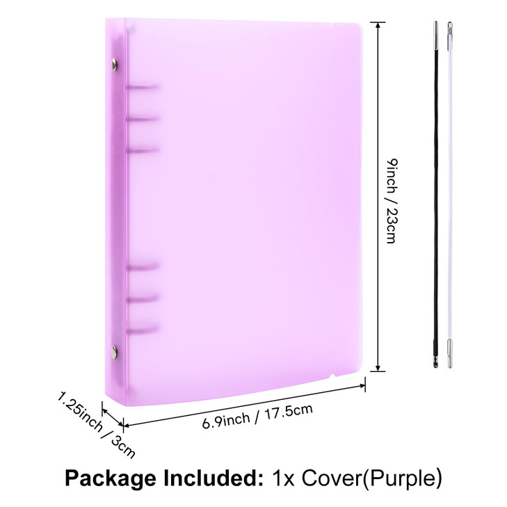 BAOFALI A5 6 Ring Binder Cover Clean Transparent Soft PVC for Refillable Notebook Shell withMatte surfaceforStamp & Die Storage (Purple)