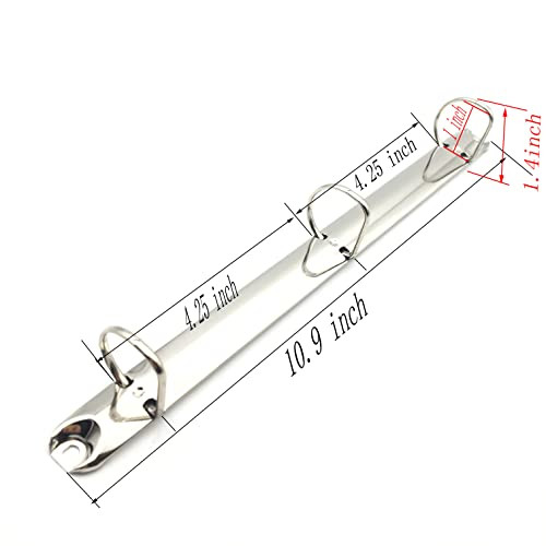 Shuokecrafts 2Pcs Metal Standard Letter Size 3 Ring Binder Mechanism,3 D-Rings, Replacement Kit,Loose Leaf Binding Spines Combs for Organizers Planne