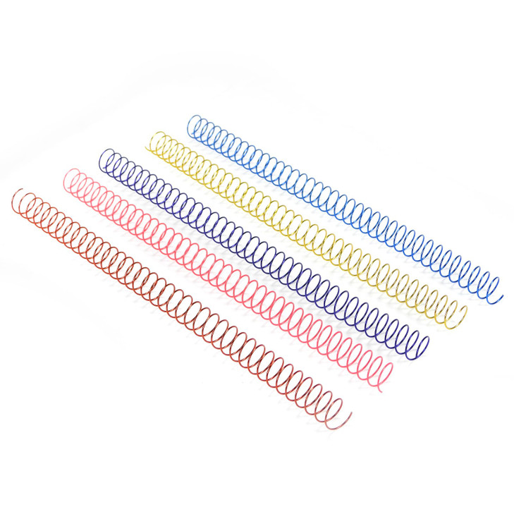 RAYSON 15.9mm Spiral Wire Coil Binding, 3:1 Pitch, 5/8" Metal Coils Spiral Binding 140 Sheets Capacity, Multicolor Color & Pack of 100
