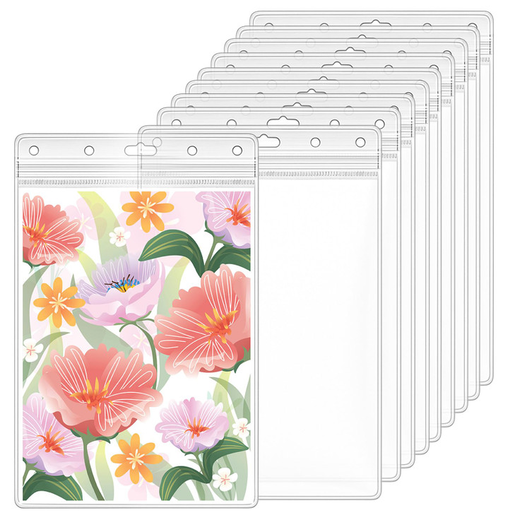 10 Pack 8.5x11 Inch Clear Plastic Zip Hard Sheet Protectors, Waterproof Resealable Sign Holder, Heavy Duty Document Sleeves for Wall Signs, Photos, C