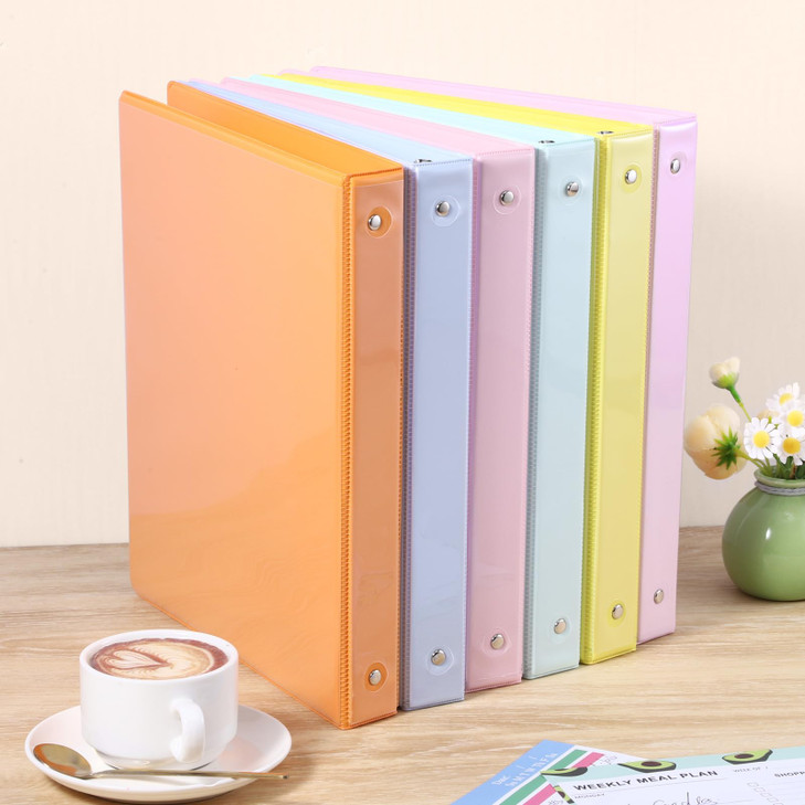 3 Ring Binder - 6 Pack, 1 Inch Binder with 2 Interior Pockets & Clear View Overlay, Large Capacity, Round Ring Binders for Office Supplies, School &