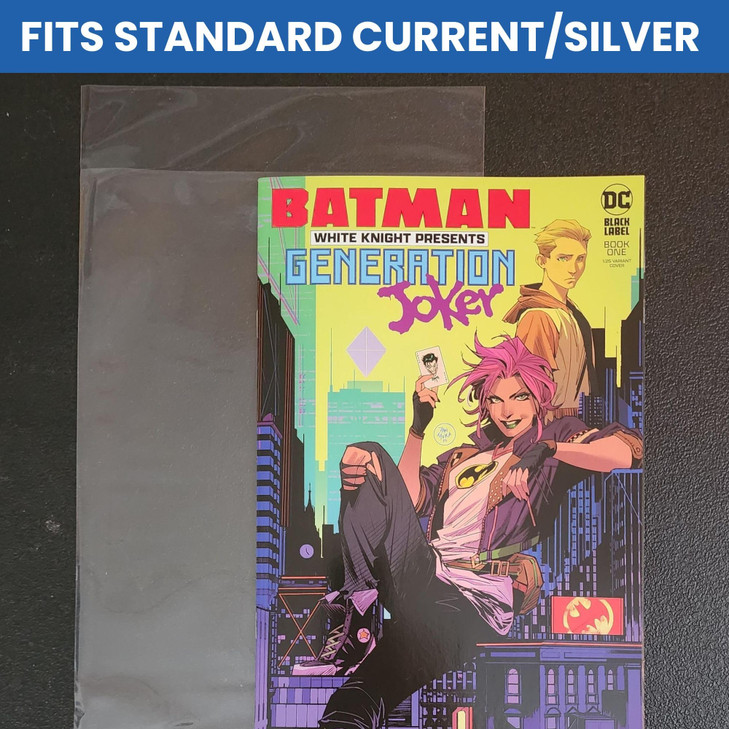 Gemini Premium Comic Book Bags | 100ct Silver Size Comic Book Sleeves (7 1/8" x 10 1/2") | 2-mil Polypropylene, Acid-Free, 1-1/2" Fold Over Flap, Enh