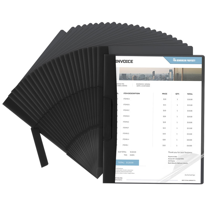 24 Pack Clear Report Covers with Clip 9 x 11.4 Inch Presentation Folders Transparent Front Cover Portfolio Folder Resume Folder Interview Report Fold