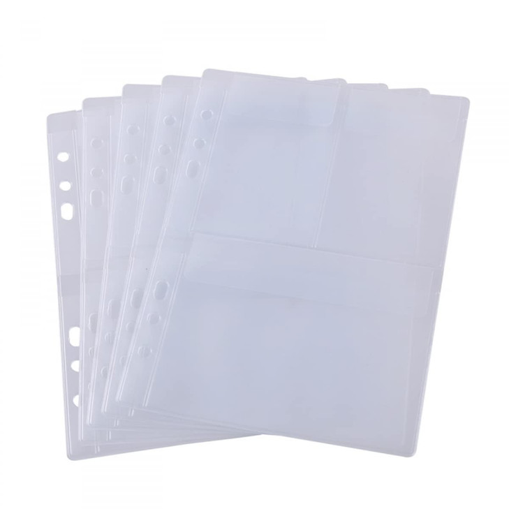 BAOFALI 10 Pack A5 Size Plastic Binder Pockets,6 Holes Waterproof PVC Folders Loose Leaf Bag forBudgeting Loose Leaf Bags Planner Insert Pouches Phot