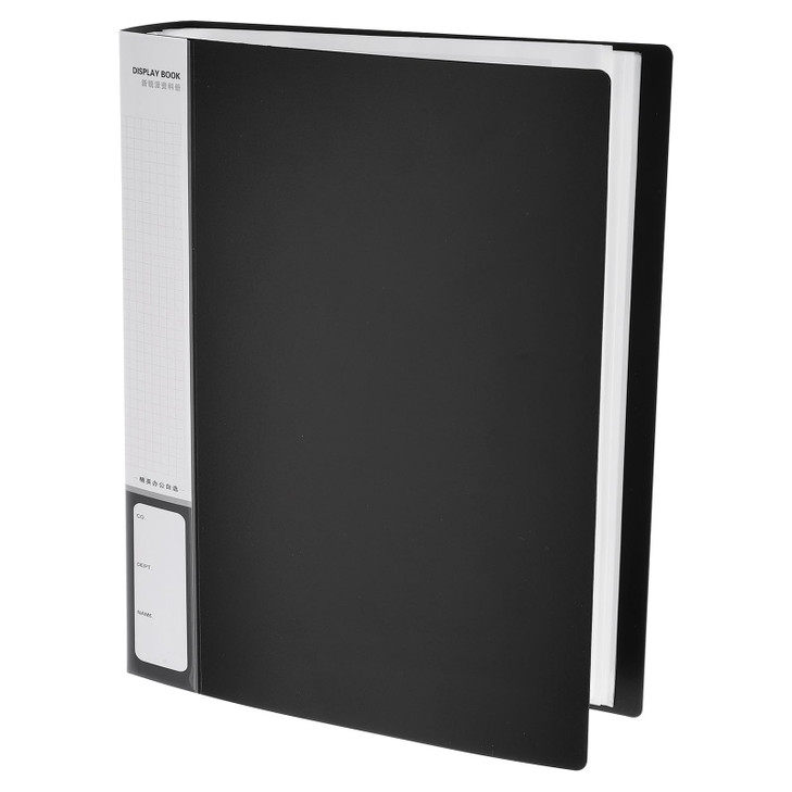 M&G 100-Pocket Binder with PP Plastic Sleeves A4(Black), Art Portfolio Folder with Clear Sheet Protectors, Display 200 Pages for Organizing Documents