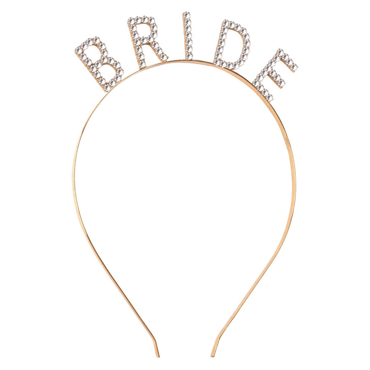 Framendino, Bride Headband Gold Rhinestone Sparkling Crystal Elegant Bridal Crown Bachelorette Headbands for Wedding Party