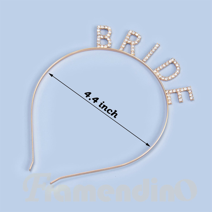Framendino, Bride Headband Gold Rhinestone Sparkling Crystal Elegant Bridal Crown Bachelorette Headbands for Wedding Party