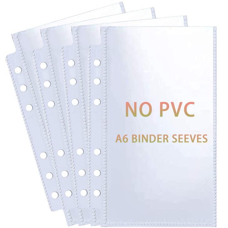 40 Pack 80 Pockets Budget Sheet Protector Sleeves for A6 6 Ring Binder, Ultra-Clear Cash Binder Sleeves, Double-Sided, Top Loading Sheet Protector fo