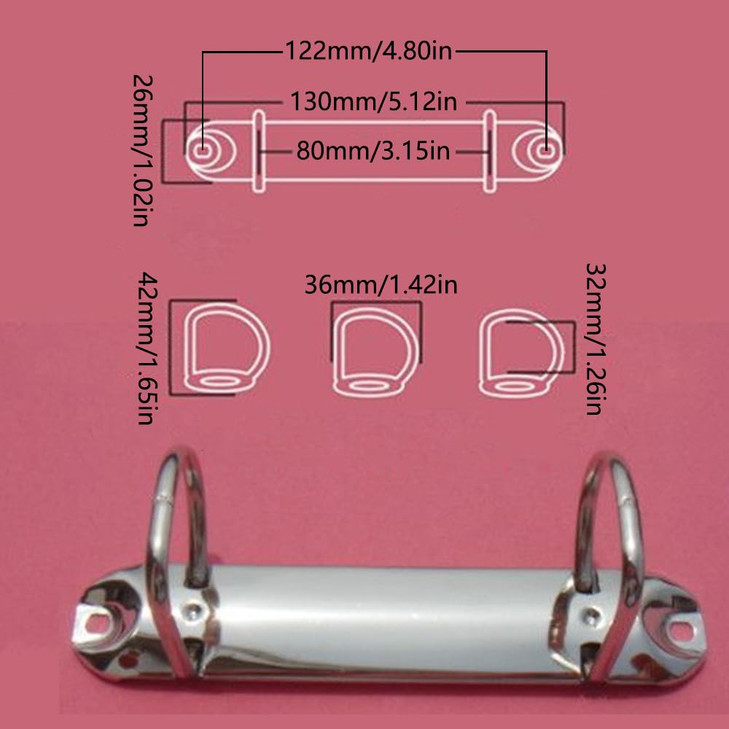 2PCS D-Shaped Ring Binder Mechanism, Metal 2-Ring Binder Mechanism Replacement Kit, for Papers Textbook Folders Organizers Planners Silver