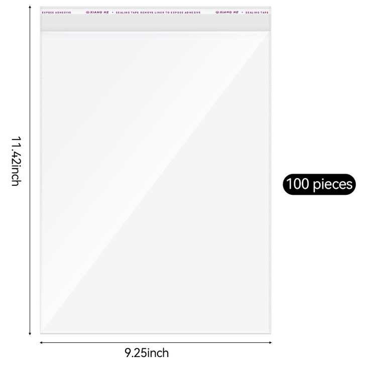 100Pcs Magazine Protectors for Collectors 9.25 x 11.42 inch Clear Plastic Sleeves Regular Comic Book Bags Resealable Cellophane Bags Protective Displ