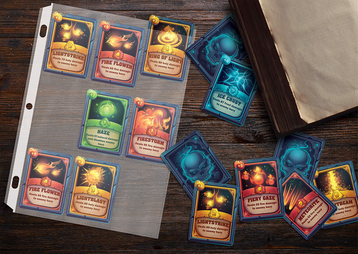 GOLD SEAL 100/Box Clear Heavyweight Trading Card Sleeve Pages, 9 Pockets Per Sheet, Single Sided, 900 Pockets, 3 Ring Binder Sheets, 100 Count