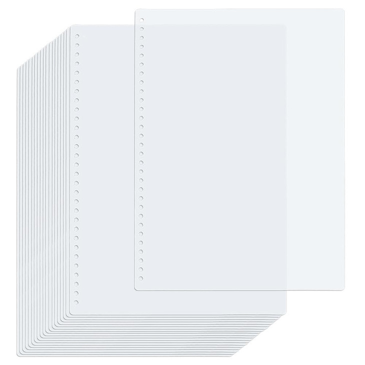 SUPERFINDINGS 20 Pack Clear Cover Sheets Pre-Punched Binding Covers 30x21.5cm/11.81x8.46inch A4 Plastic Page Protector with 30Hole Report Covers for