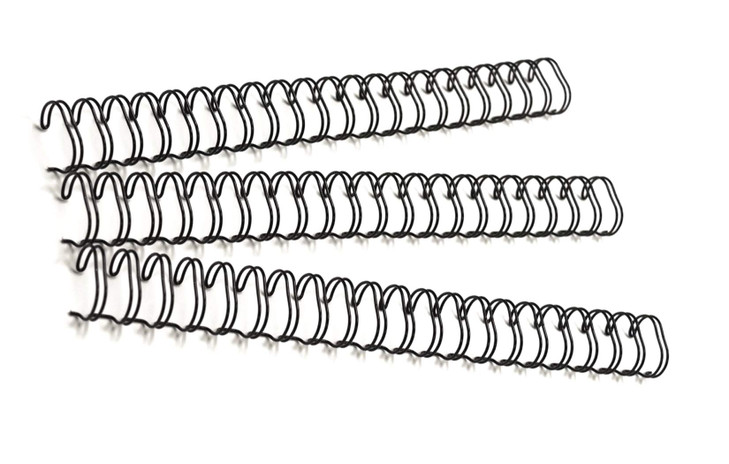 Akiles Double Loop Wire Binding Spines 3/16-inch (5mm), 32 Loops 3:1 Pitch (Pk of 100) Black