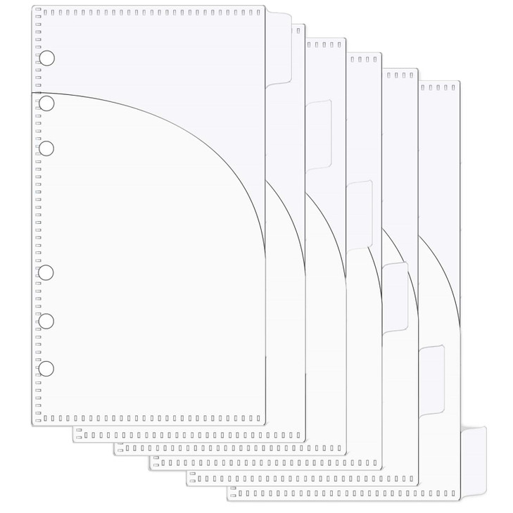 Mogoostry A6 Binder Pocket Cash Envelope 6-Tab Clear Plastic Binder Dividers with 2 Pockets for 6 Ring A6 Binder Sheet Protector Pouch Binder Folder