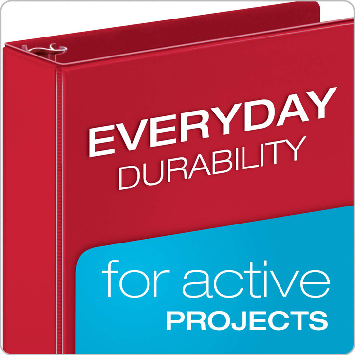 Cardinal 3 Ring Binders, Binders for School and Office, Durable 2 Inch Binder with Round Rings, Holds 475-Sheets, ClearVue Covers, Non-Stick, PVC-Fre