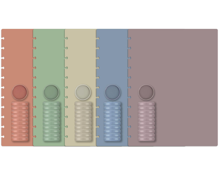 gisgfim 5 Set Discbound Notebook Cover and Disc Set 8.5 x 11.75 inch Inch Poly Cover with Disc Discbound Notebook Accessories for School Office Subje