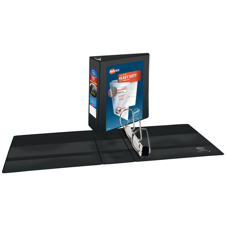 Avery Heavy-Duty View 3 Ring Binder, 4" One Touch Slant Rings, Holds 8.5" x 11" Paper, 2 Black Binders (79874)
