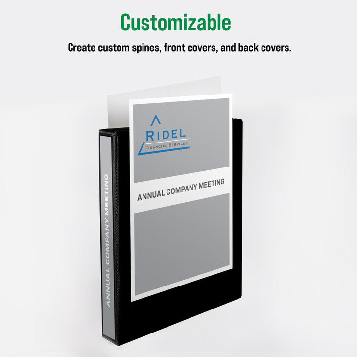 Office Essentials Economy View 3 Ring Binders, 1" Round Rings, 1.4" Spine, 175-Sheet Capacity, Black Binders (12-Pack of 03425)