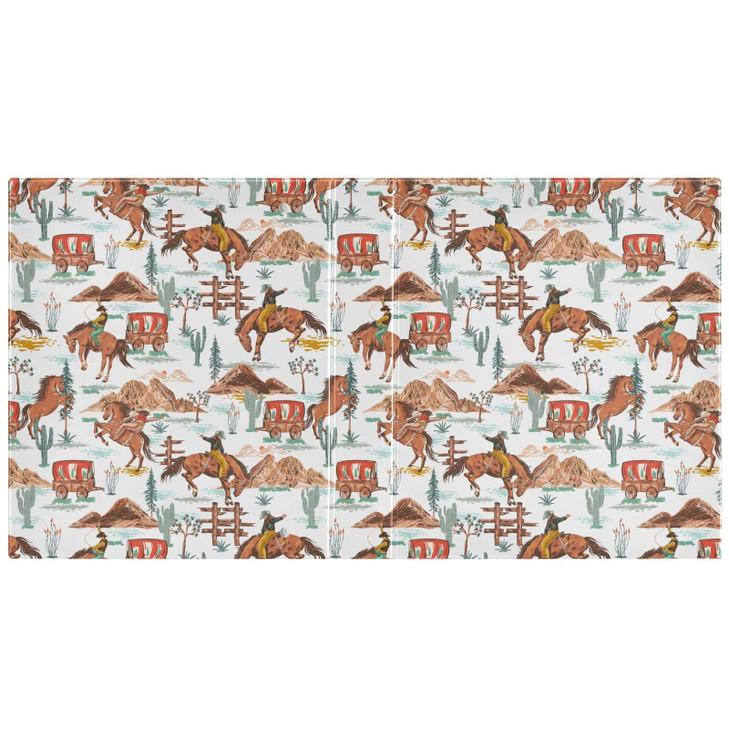 ARGTILDN Cactus Western Cowboy Retro 3 Ring Binder Folder 1.5 Inch Large Decorative Clipboard Binders with Pockets Waterproof Holds 200 Sheets File f