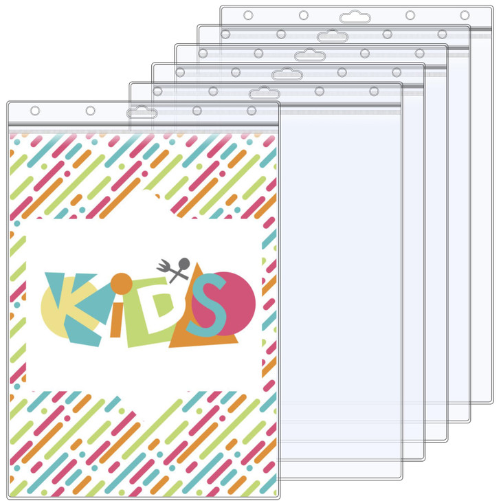 6 Pack 8.5" x 11" Resealable Zip Sheet Protectors, Waterproof Clear Rigid Plastic Sleeves for Documents, Photos, Certificates, and Wall Sign Displays