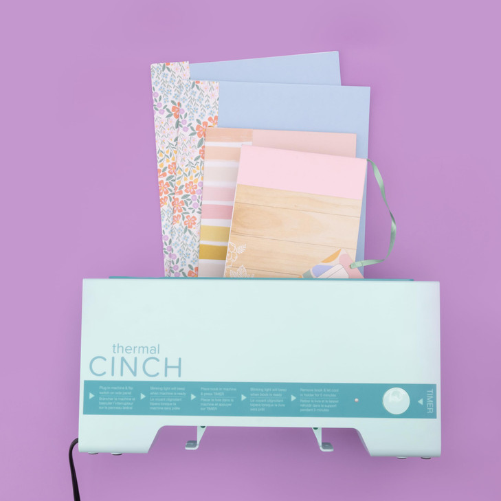 We R Memory Keepers Thermal Cinch Binding Machine Mint 12 Inch, Includes Thermal Book Binding Machine, Book Spines, and Clips, Create DIY Journals, N