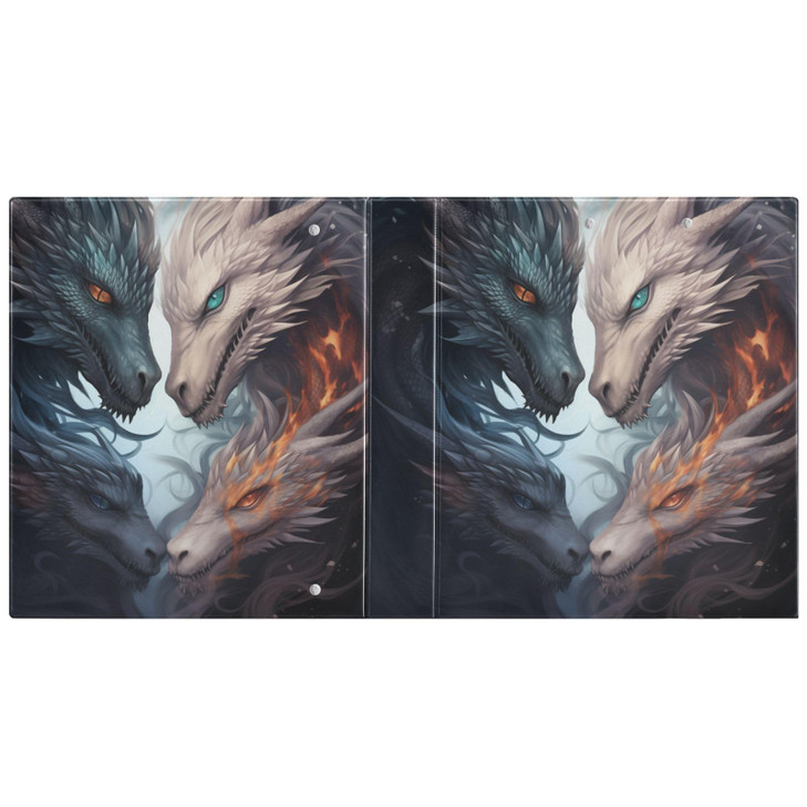 BOENLE Dragons Fighting for Love 3 Ring Binder,1.5" Round Rings,Holds 200 Sheets,Versatile Binders for Office Use,1 Pack