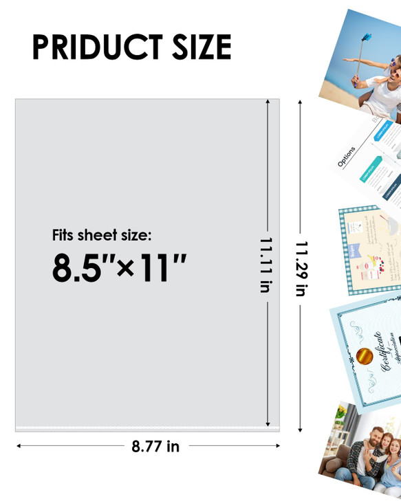 KTRIO No Holes Sheet Protectors 8.5 x 11 Inch Heavy Duty Clear Page Protectors, Plastic Paper Document Sleeves, Letter Size, Top Loading, Acid Free,