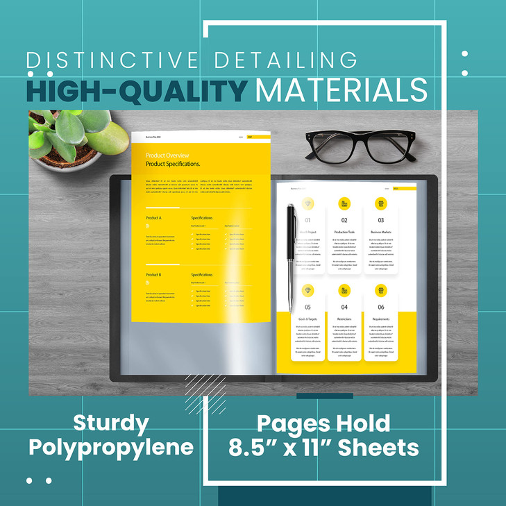 Better Office Products 60 Pocket Bound Black Presentation Book, with Clear View Front Cover, 120 Sheet Protector Pages, 8.5" x 11" Sheets, Art Portfo
