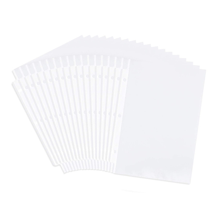 Blue Summit Supplies Mini Sheet Protectors, 5.5 x 8.5 Inch Page Size Opening, Clear Plastic Inserts with Reinforced 3 Hole Design, Playbill Sleeves f