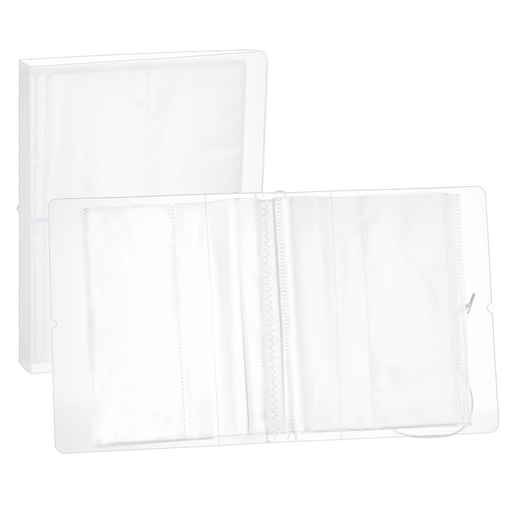 BENECREAT Clear Sticker Organizer Binder Storage Book for Sticker Storage with 26 Pack 2-Pocket Sheet Protectors for Planner Scrapbook, Journal Stick