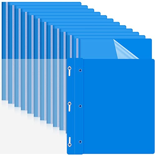 Teling 100 Pcs Plastic Report Covers with 3 Prong Fasteners 11.42 x 9.45 Inch Clear Front Report Covers Bulk Presentation Folders for School Document