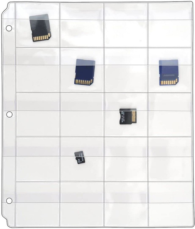 StoreSMART - 20 Pocket 3-Ring Binder Pages with Flaps - SD/Memory Cards - 5-Pack - VH1173F-5