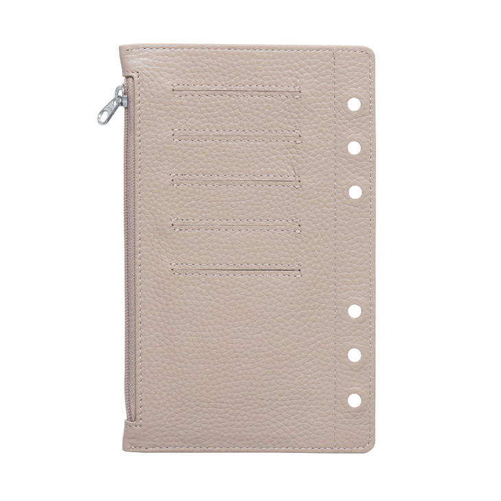 Moterm Zipper Flyleaf for Personal Organiser - with Card Slots (Pebble-Taupe)