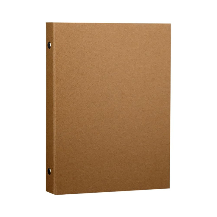 UUYYEO A5 6 Ring Kraft Paper Binder Folder Binder Hard Cover Refillable Notebook Binder Cover File Organizer Binder Loose Leaf Binder Cover Binding H