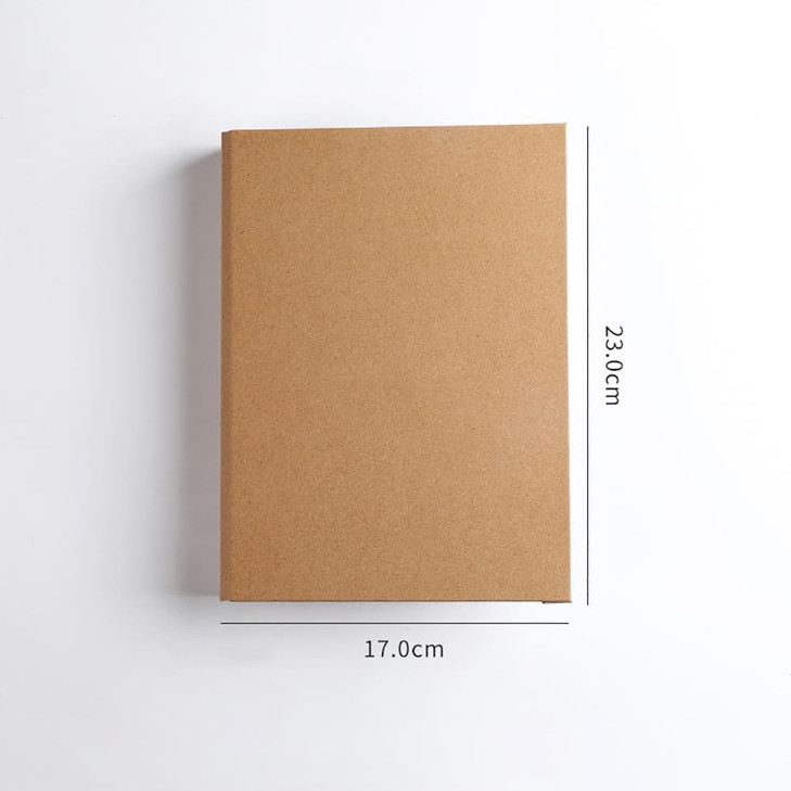 UUYYEO A5 6 Ring Kraft Paper Binder Folder Binder Hard Cover Refillable Notebook Binder Cover File Organizer Binder Loose Leaf Binder Cover Binding H